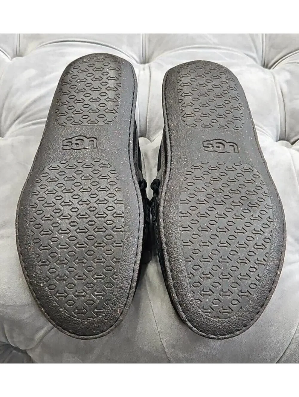 UGG Australia 1005715 Gray Suede Boat Shoes Loafers Mens Flats Slippers 10